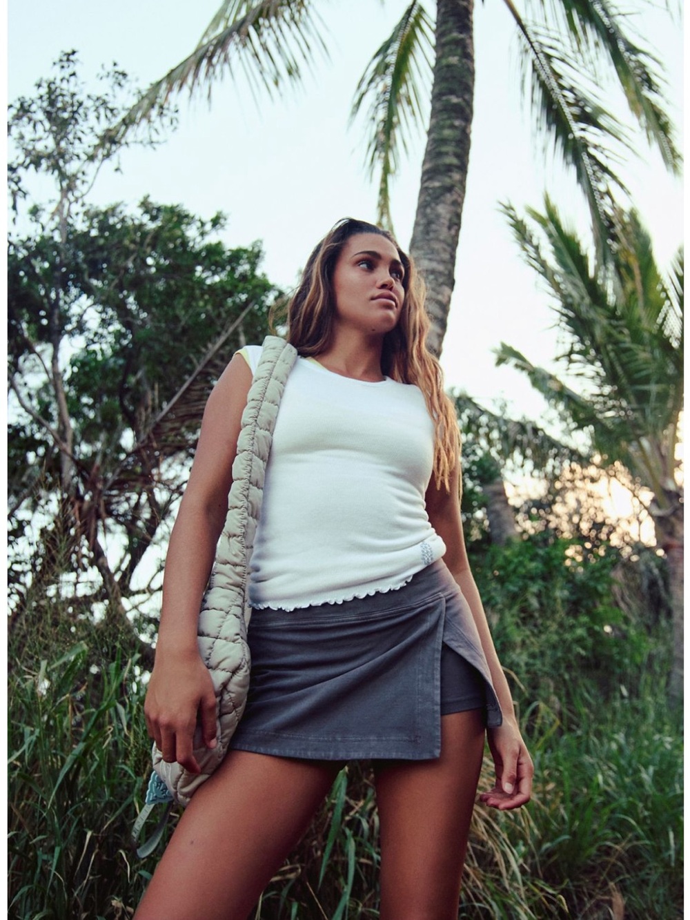 Free People Charcoal Gray Skort